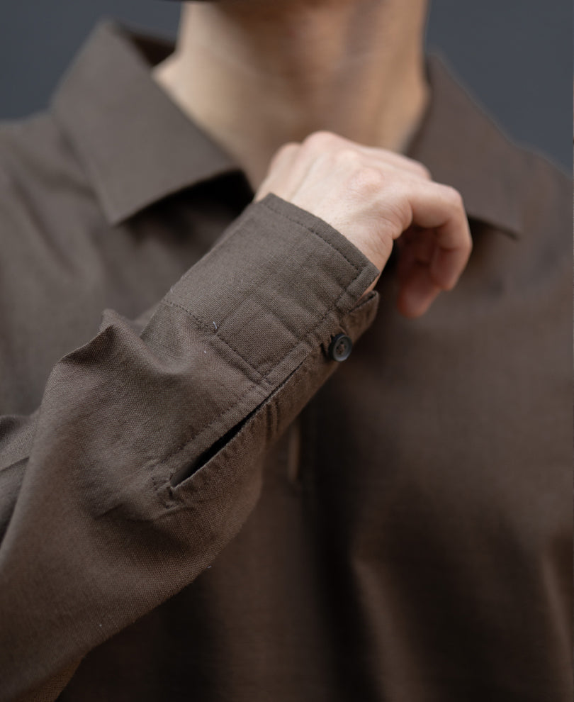 Brown Lightweight Structured Kurta Shirt 100% Cotton