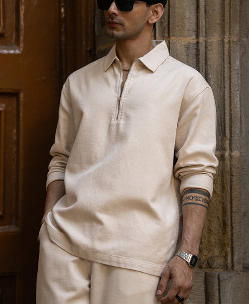 Beige Structured Cord Set