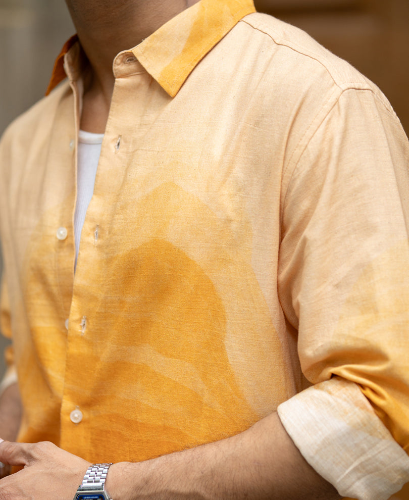 Abstract Mountain Print Shirt 100% Cotton